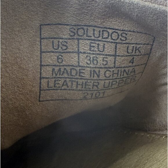 Soludos Venetian Suede Women's Slip On Leather Mule Shoes Tan Size 6 Block Heel - Picture 9 of 9